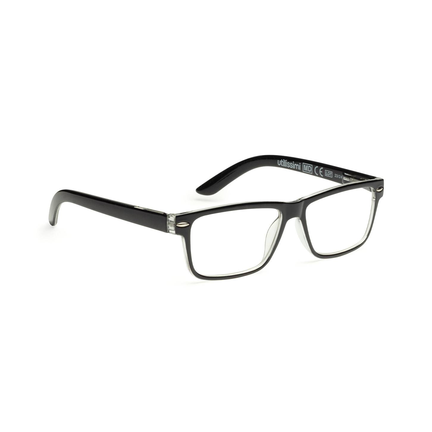 UTR0005 Nero, Occhiali da lettura rettangolari