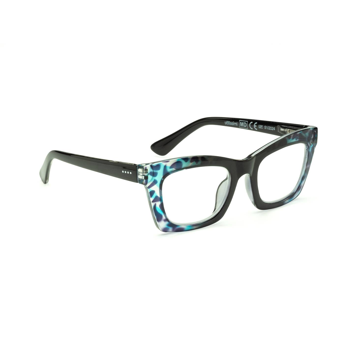UTR0166 Tartarugato Blu, Occhiali da lettura cat eye