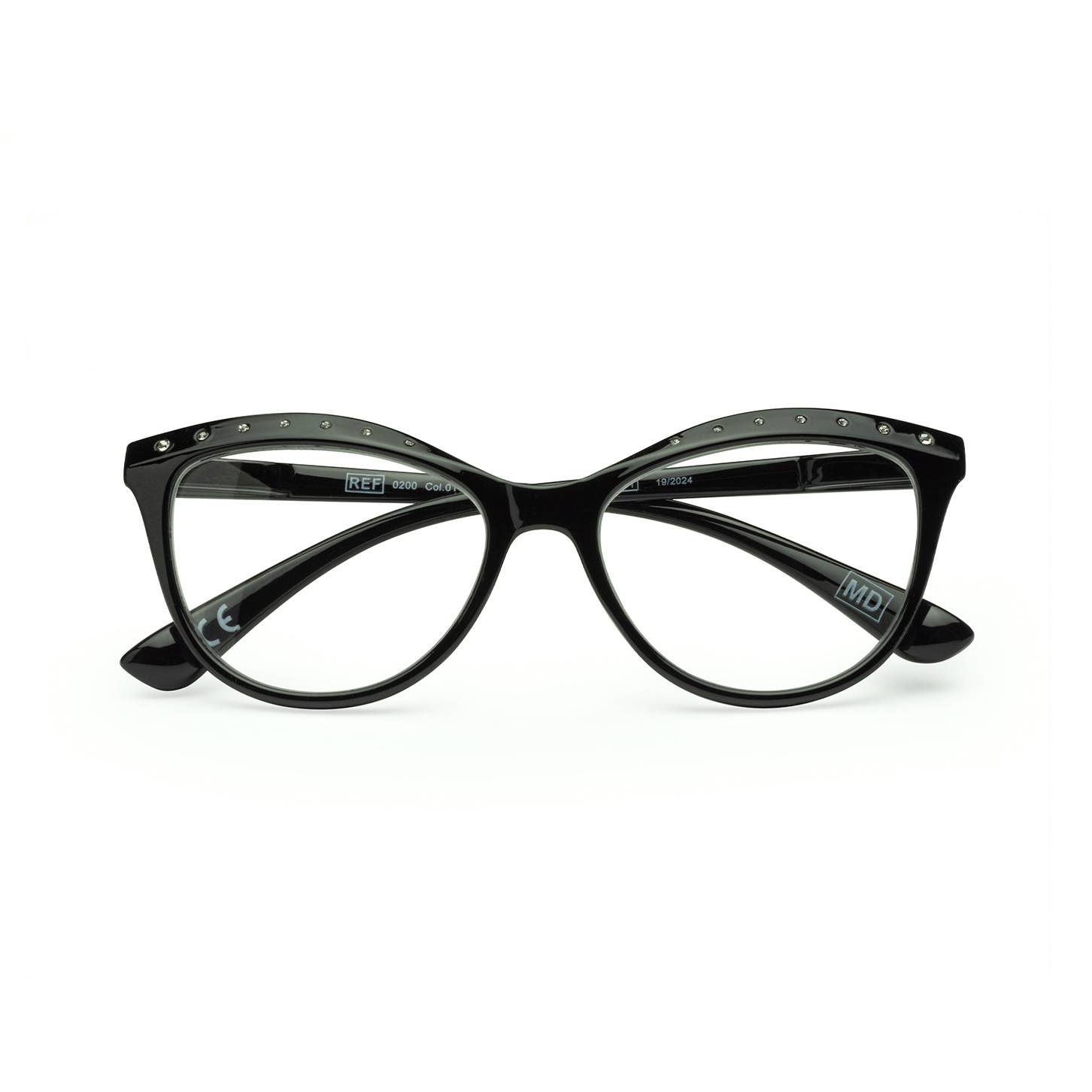 Cat Eye Montature Occhiali Con Strass UTR200 Nero Con Strass